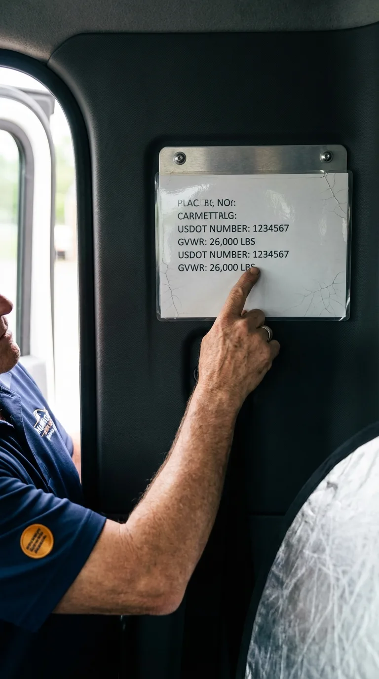 USDOT licensing placard verification in Twin City